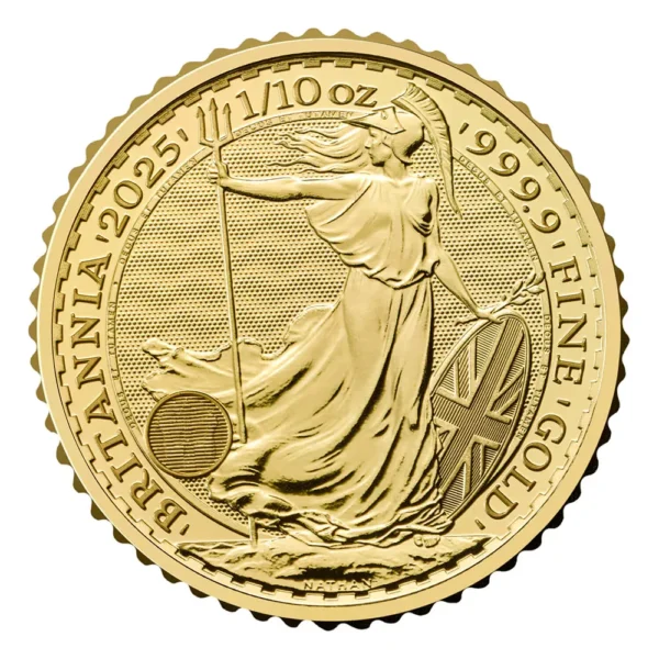 Britannia 2025 1/10oz Gold Bullion Coin in Blister