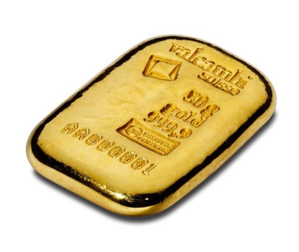 Valcambi Suisse 50g Cast Gold Bar