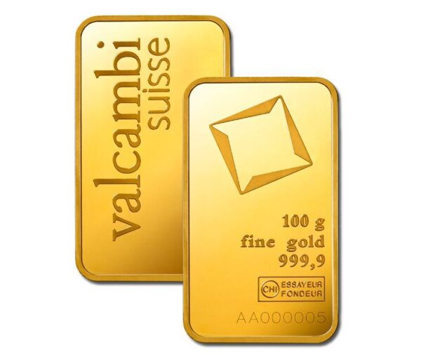 Valcambi 100g Gold Bar