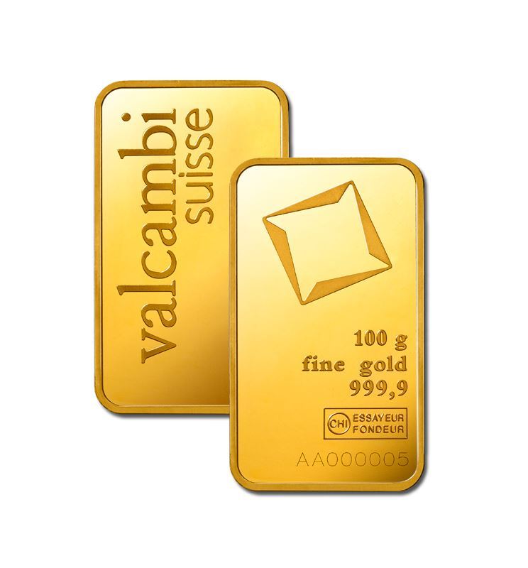 Valcambi 100g Gold Bar