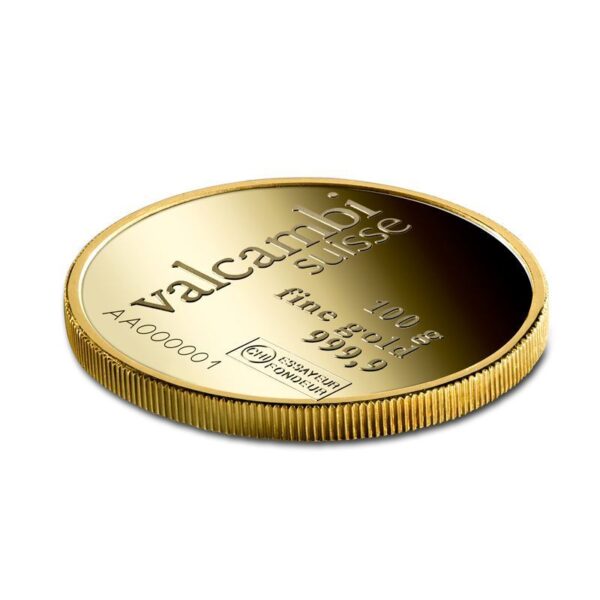Valcambi 100g Round Gold Bar