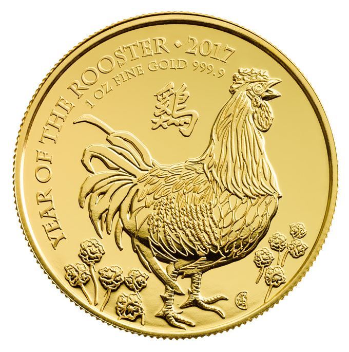 2017 1oz UK Lunar 'Year Of The Rooster' Gold Coin