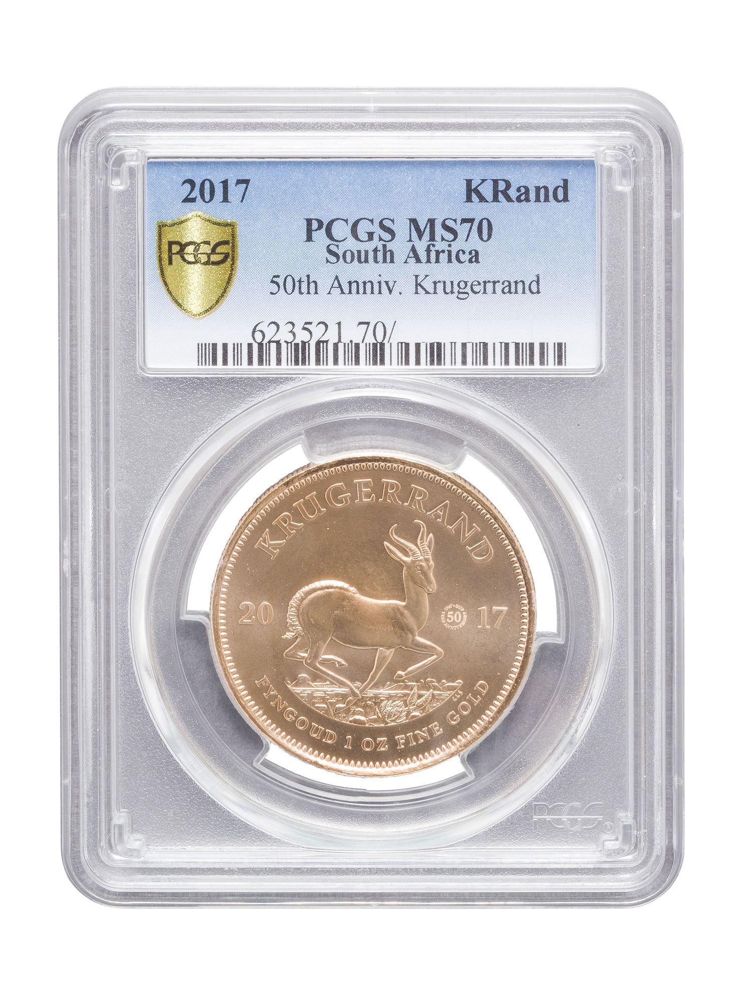 PCGS 2017 1oz Gold South African Krugerrand MS70
