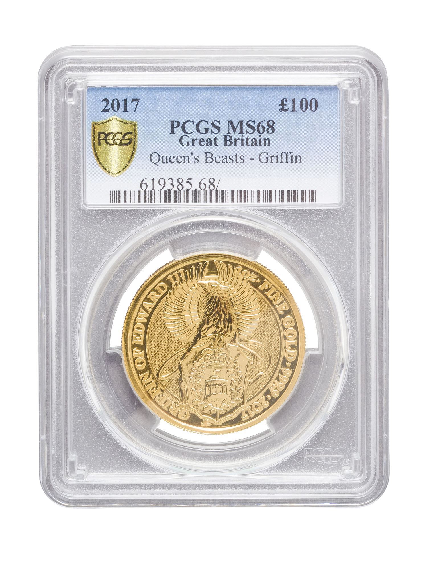 PCGS 2017 1oz Gold Queen's Beast 'Griffin' MS68