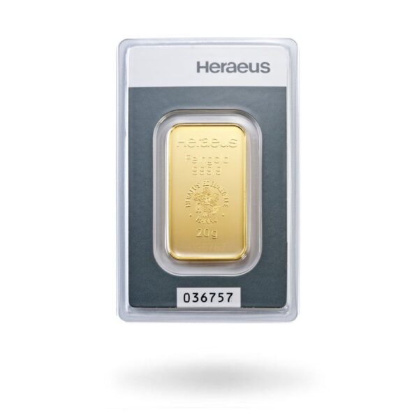 Heraeus 20g Gold Bar