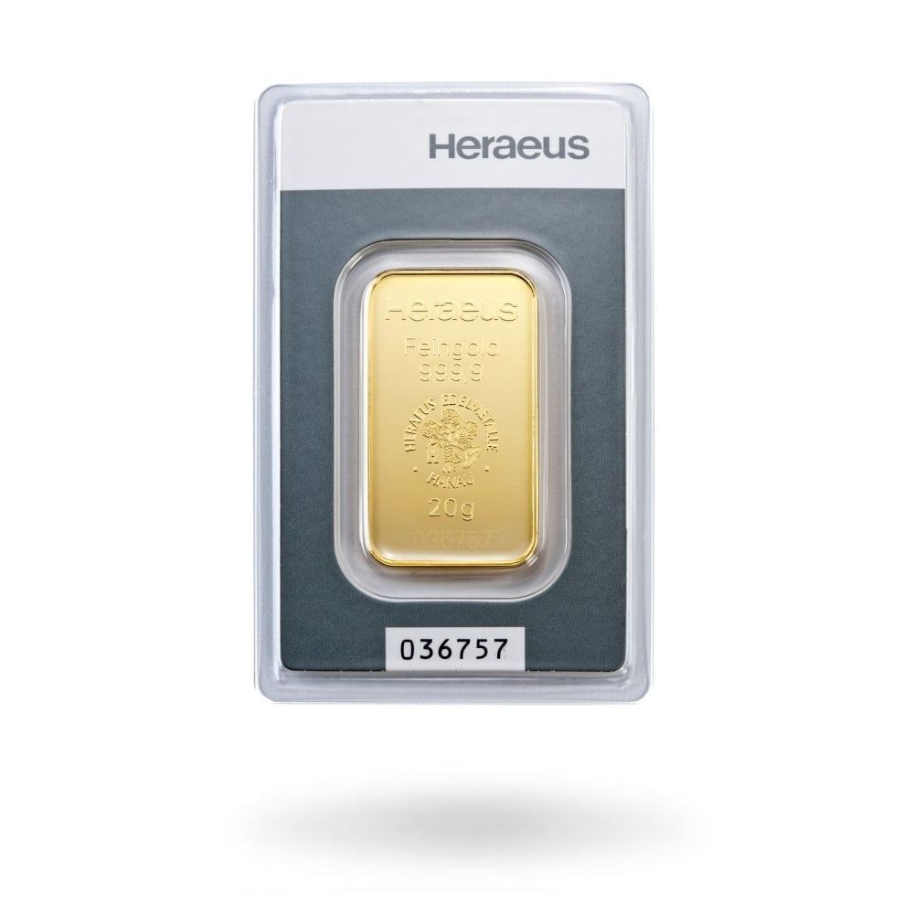 Heraeus 20g Gold Bar