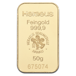 Heraeus 50g Gold Bar