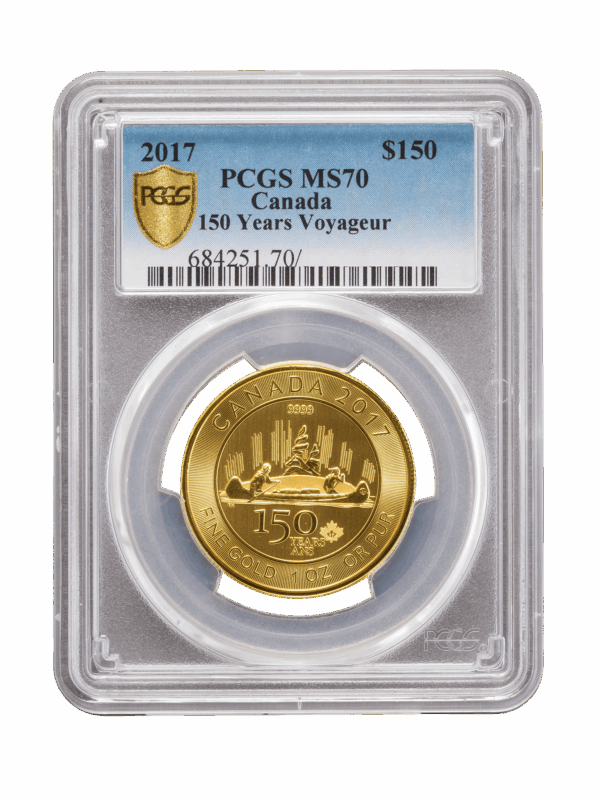 PCGS 2017 1oz Gold 150 Years Voyageur MS70