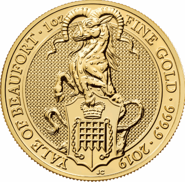 2019 1oz 24k Gold UK Queen's Beast 'The Yale of Beaufort'