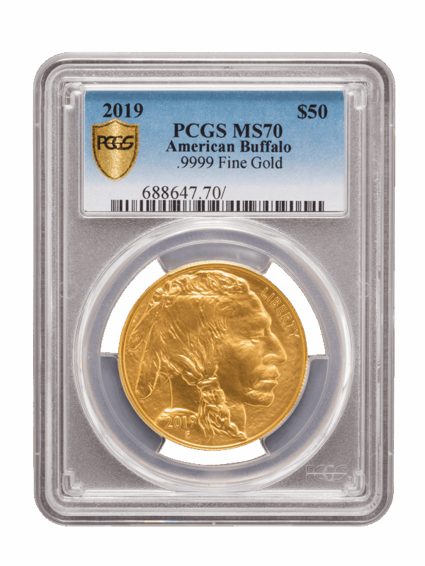 PCGS 2019 1oz Gold American Buffalo MS70