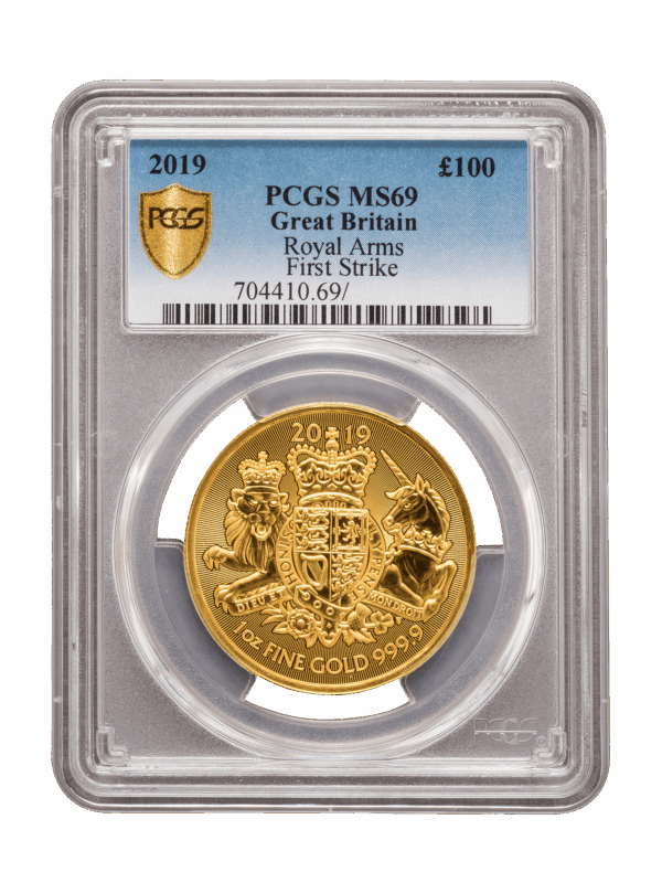 PCGS 2019 1oz Gold Coat of Arms MS69