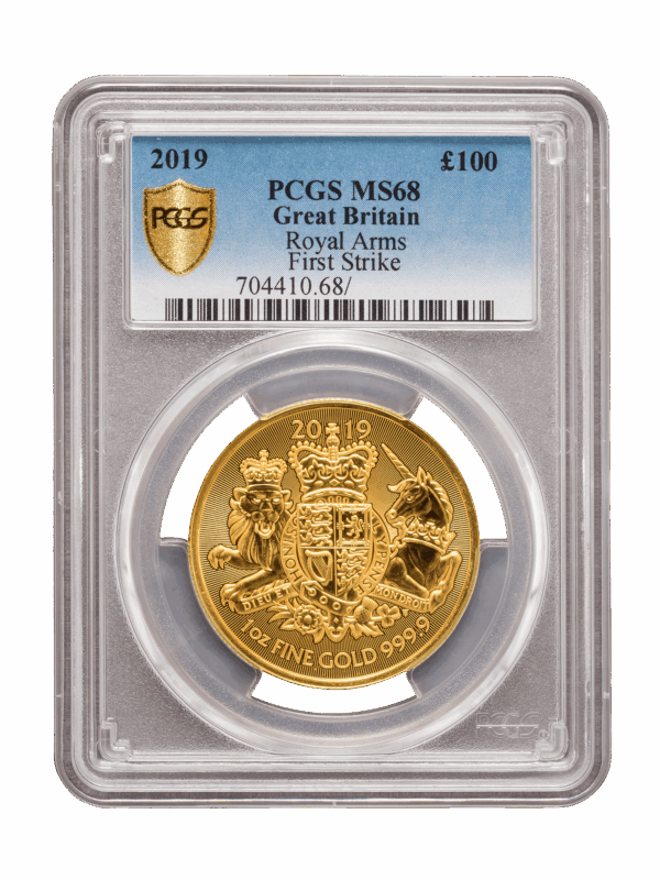 PCGS 2019 1oz Gold Coat of Arms MS68
