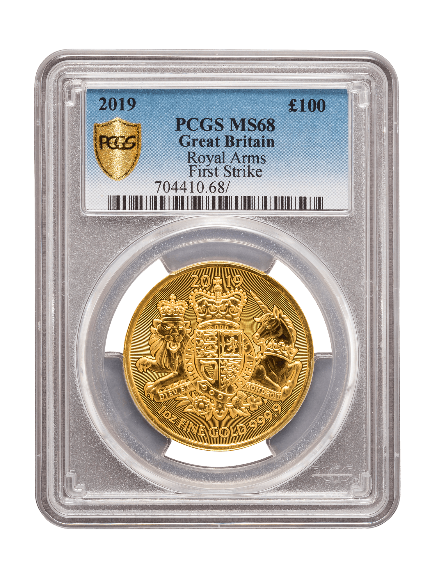 PCGS 2019 1oz Gold Coat of Arms MS68
