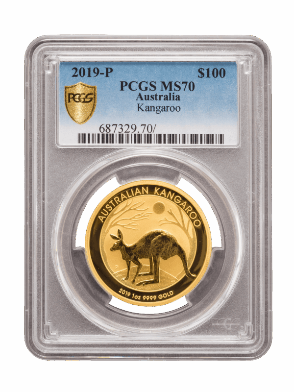 PCGS 2019 1oz Gold Australian Kangaroo MS70