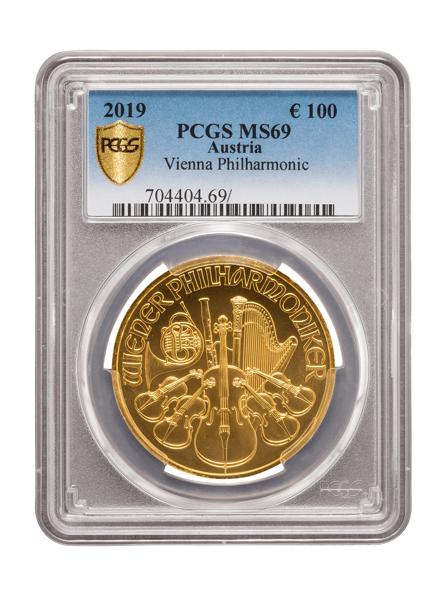 PCGS 2019 1oz Gold Austrian Philharmonic MS69