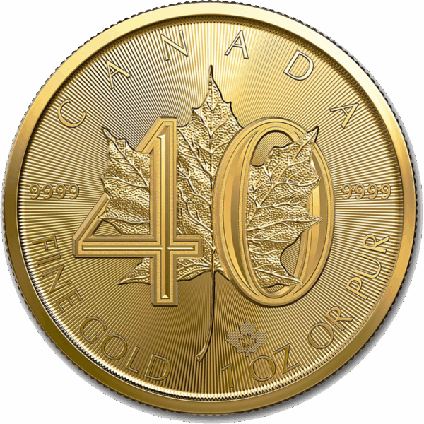 2019 1oz Canadian Maple Leaf 40th Anniversary Gold Coin