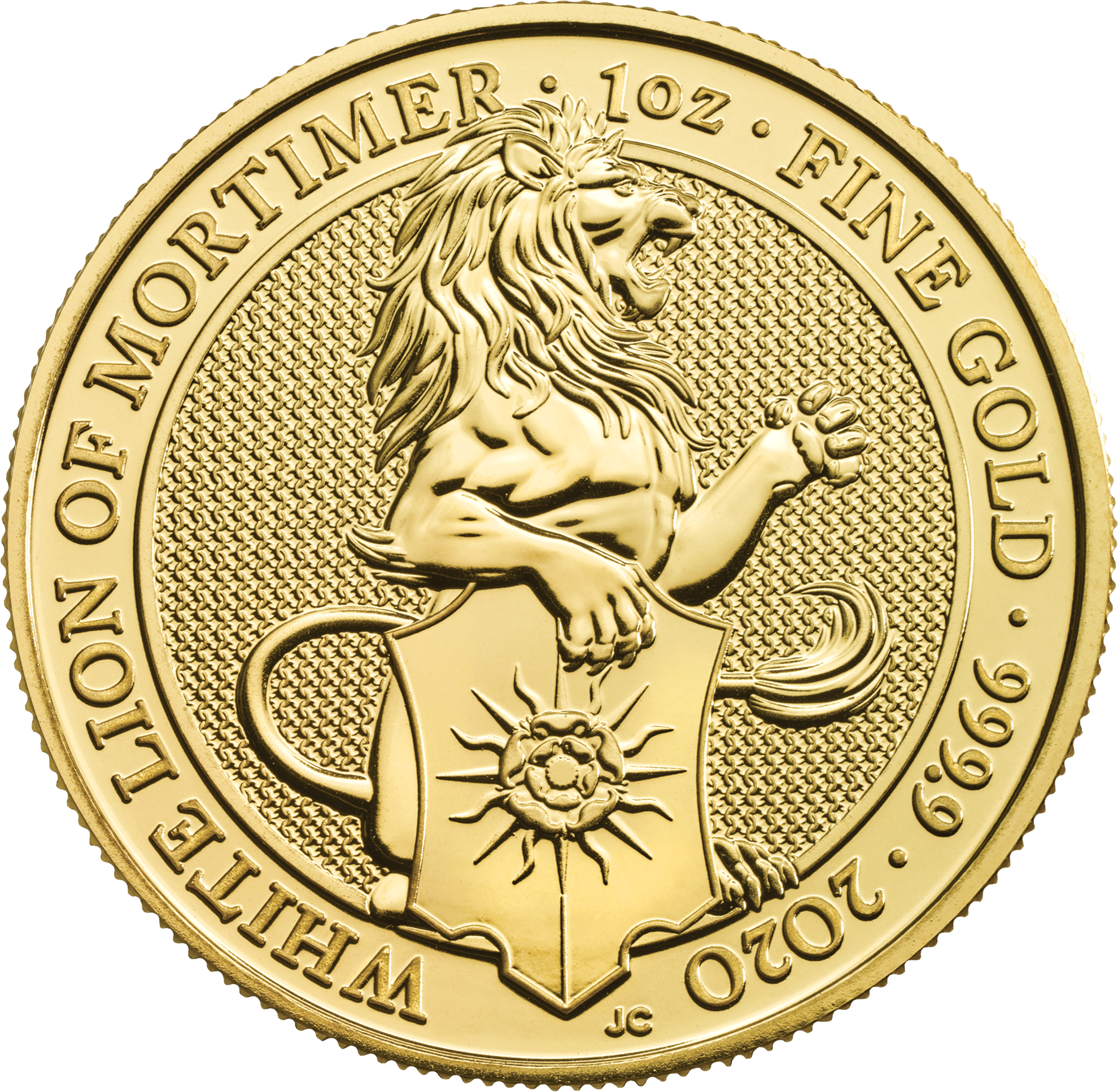 2020 1oz UK Queen's Beast 'White Lion of Mortimer' Gold Coin