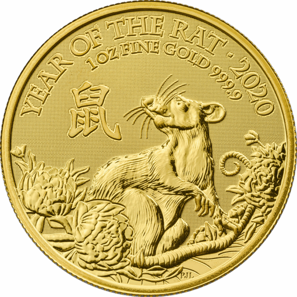2020 1oz UK Lunar 'Year Of The Rat' Gold Coin