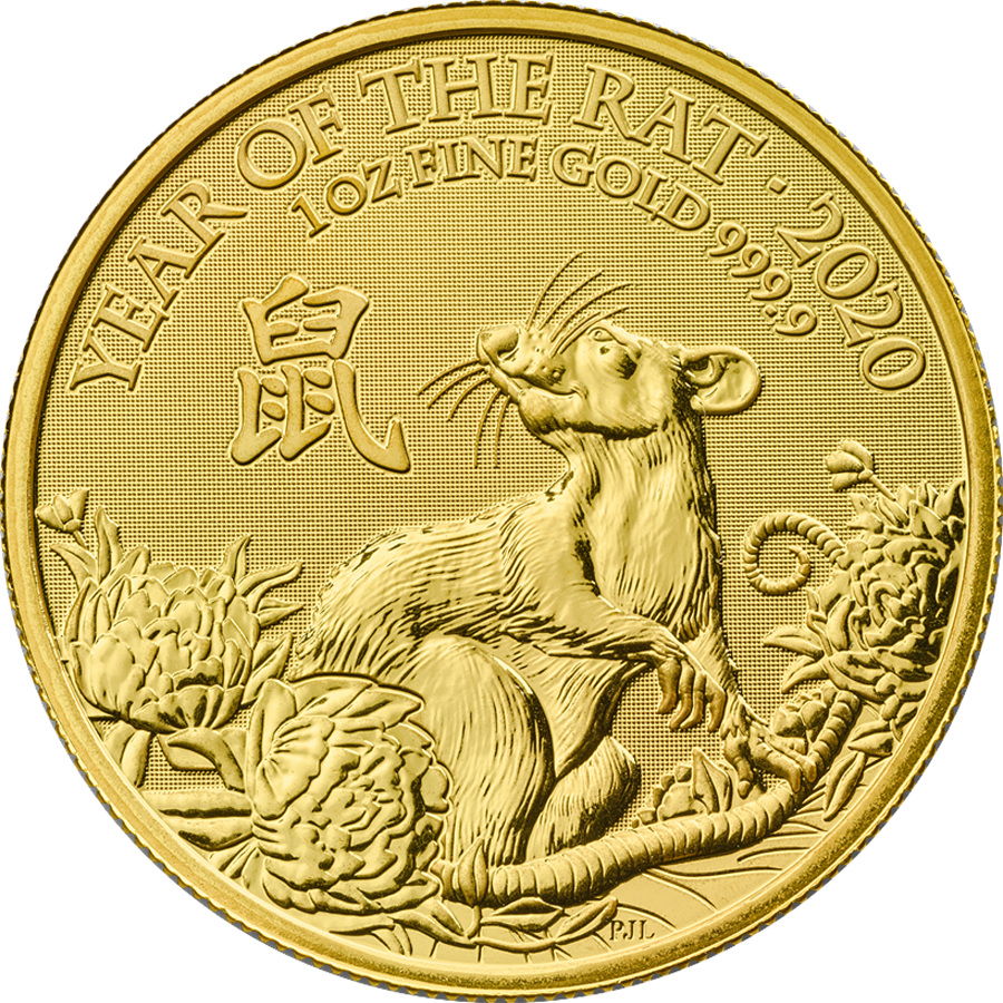 2020 1oz UK Lunar 'Year Of The Rat' Gold Coin