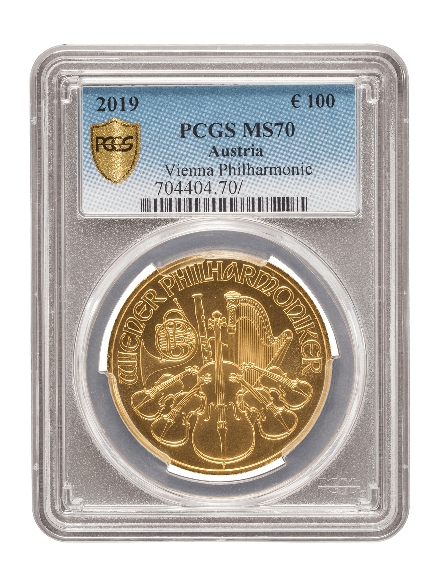 PCGS 2019 1oz Gold Austrian Philharmonic MS70