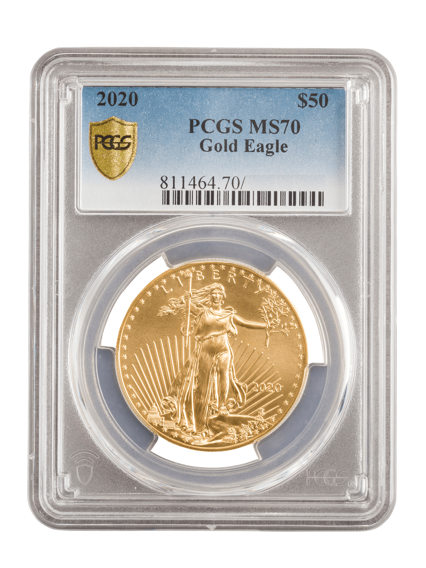 PCGS 2020 1oz 22k Gold American Eagle MS70