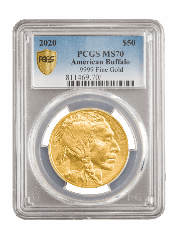 PCGS 2020 1oz Gold American Buffalo MS70