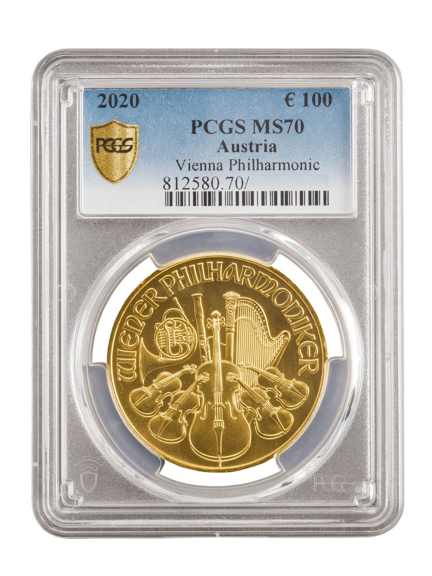 PCGS 2020 1oz Gold Austrian Philharmonic MS70