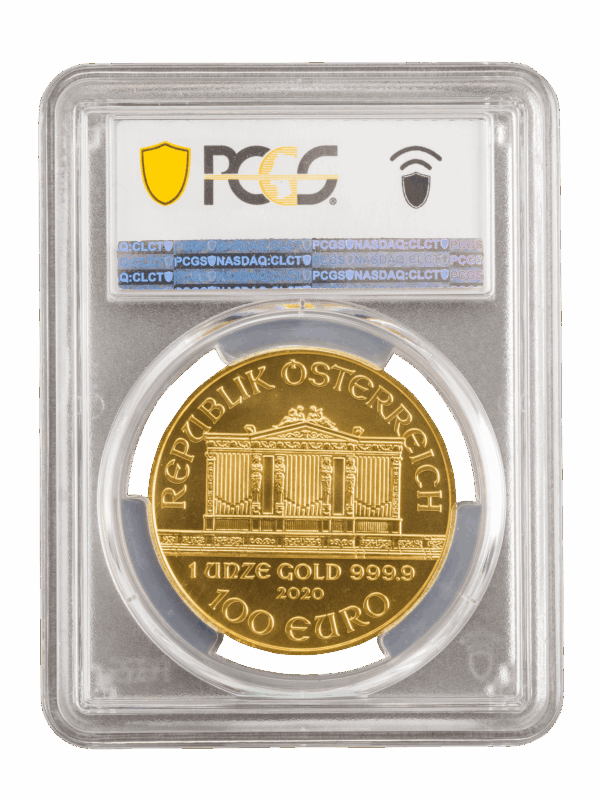 PCGS 2020 1oz Gold Austrian Philharmonic MS70 - Image 2