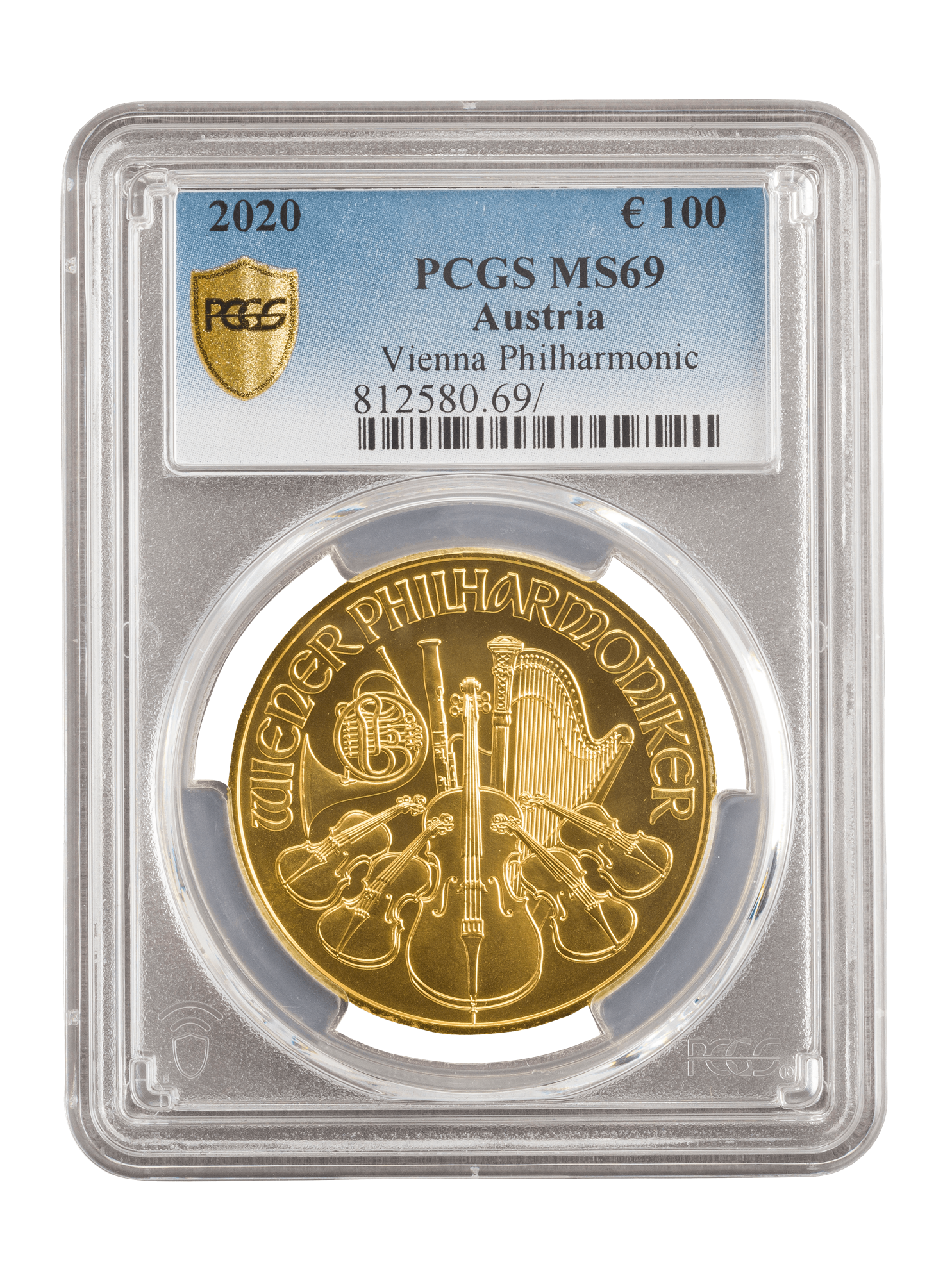 PCGS 2020 1oz Gold Austrian Philharmonic MS69