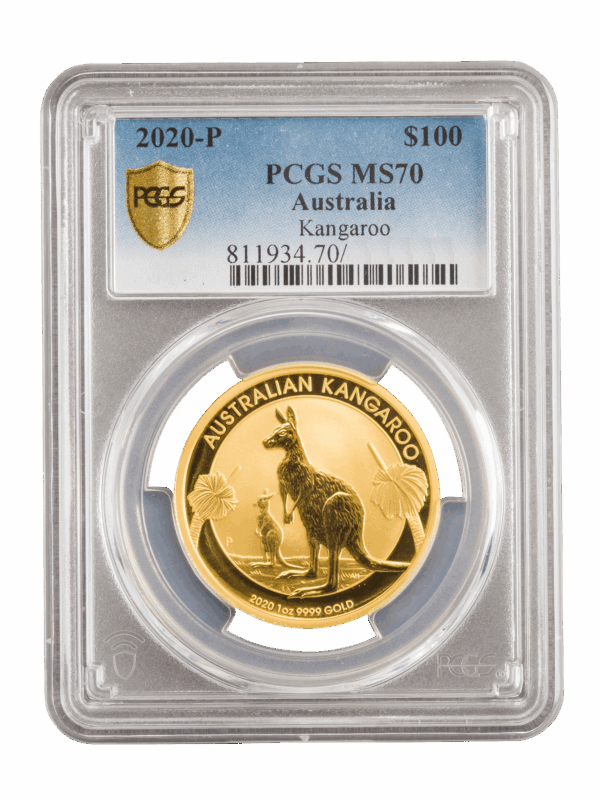 PCGS 2020 1oz Gold Australian Kangaroo MS70