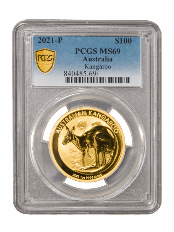 PCGS 2021 1oz Gold Australian Kangaroo MS69