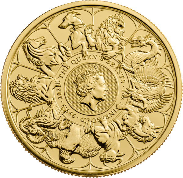 2021 1oz 24k Gold UK Queen's Beast 'The Completer'