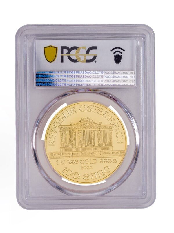 PCGS 2022 1oz Gold Austrian Philharmonic MS70 - Image 2