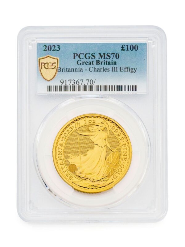 PCGS 2023 1oz Gold Britannia KCIII MS70