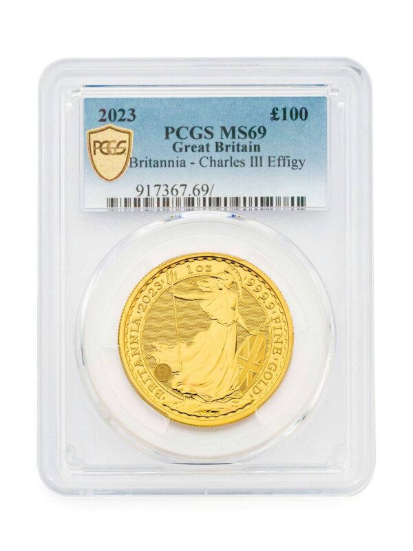 PCGS 2023 1oz Gold Britannia KCIII MS69