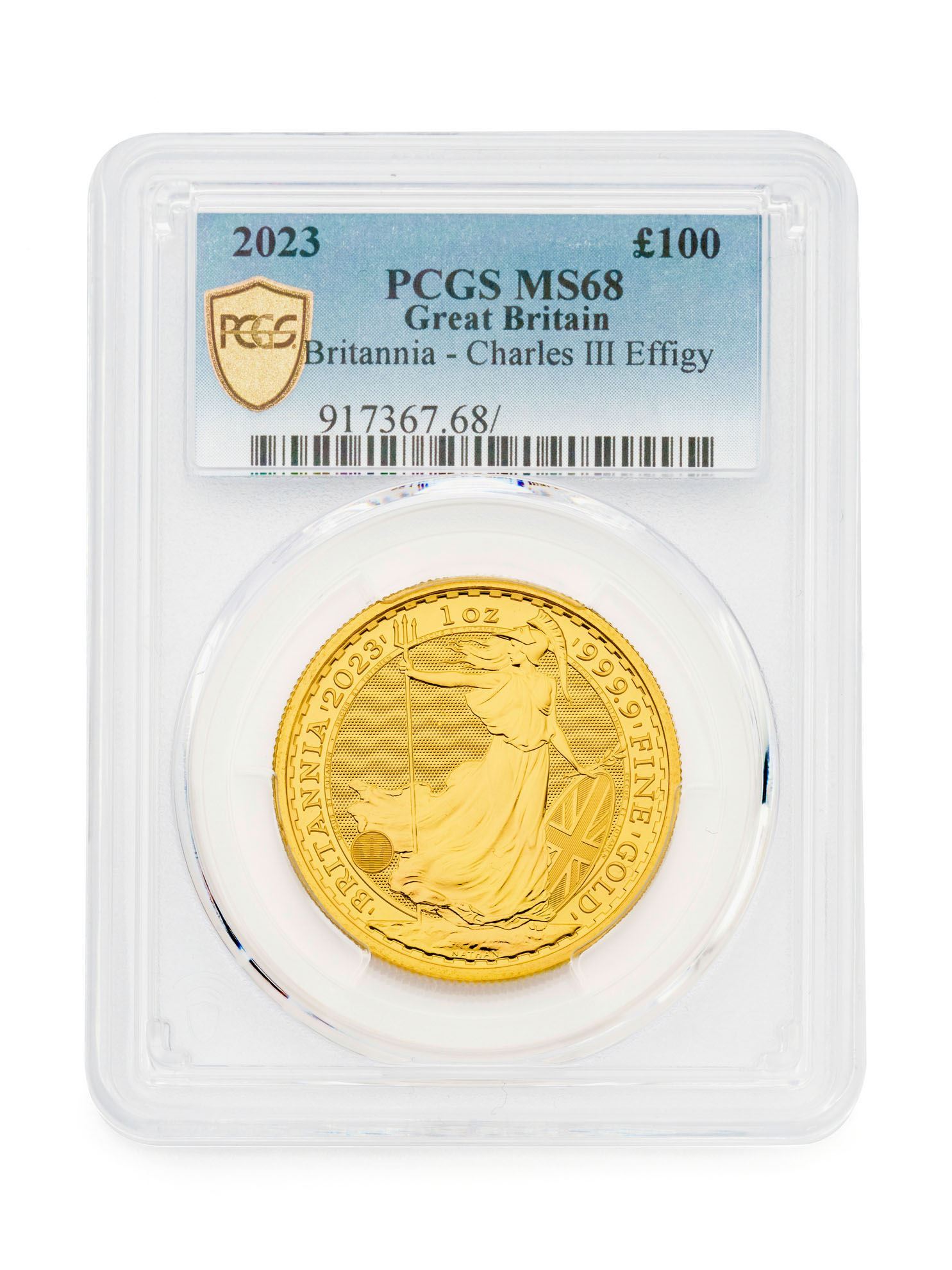 PCGS 2023 1oz Gold Britannia KCIII MS68