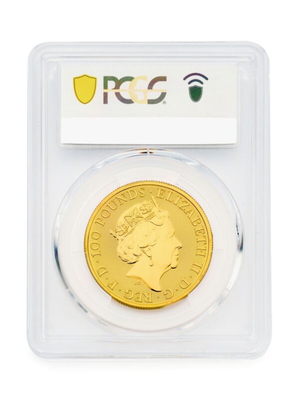 PCGS 2021 1oz Gold Queen's Beast 'Completer' MS70 - Image 2