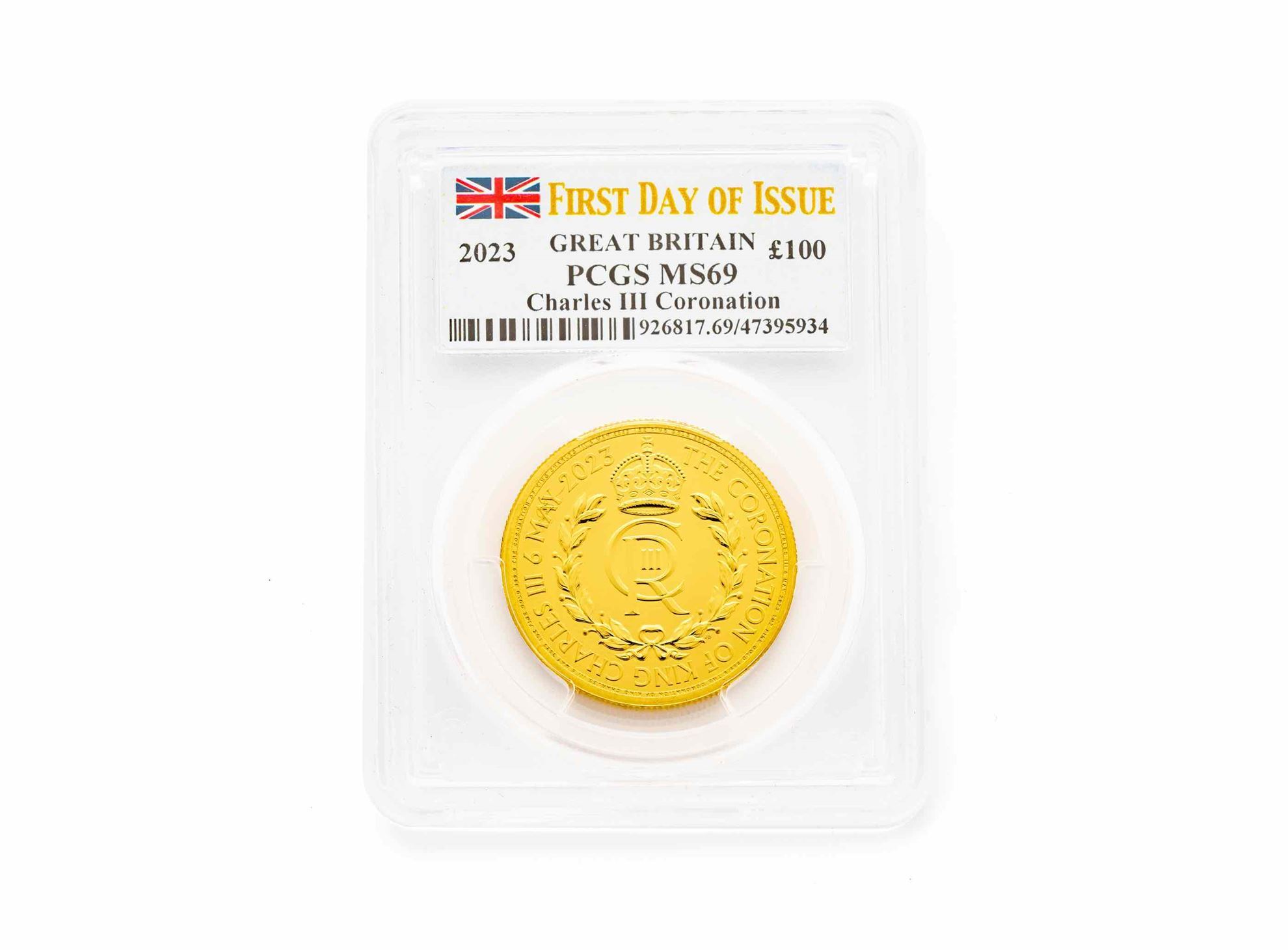 PCGS 2023 1oz Gold KCIII Coronation - First Day of Issue MS69