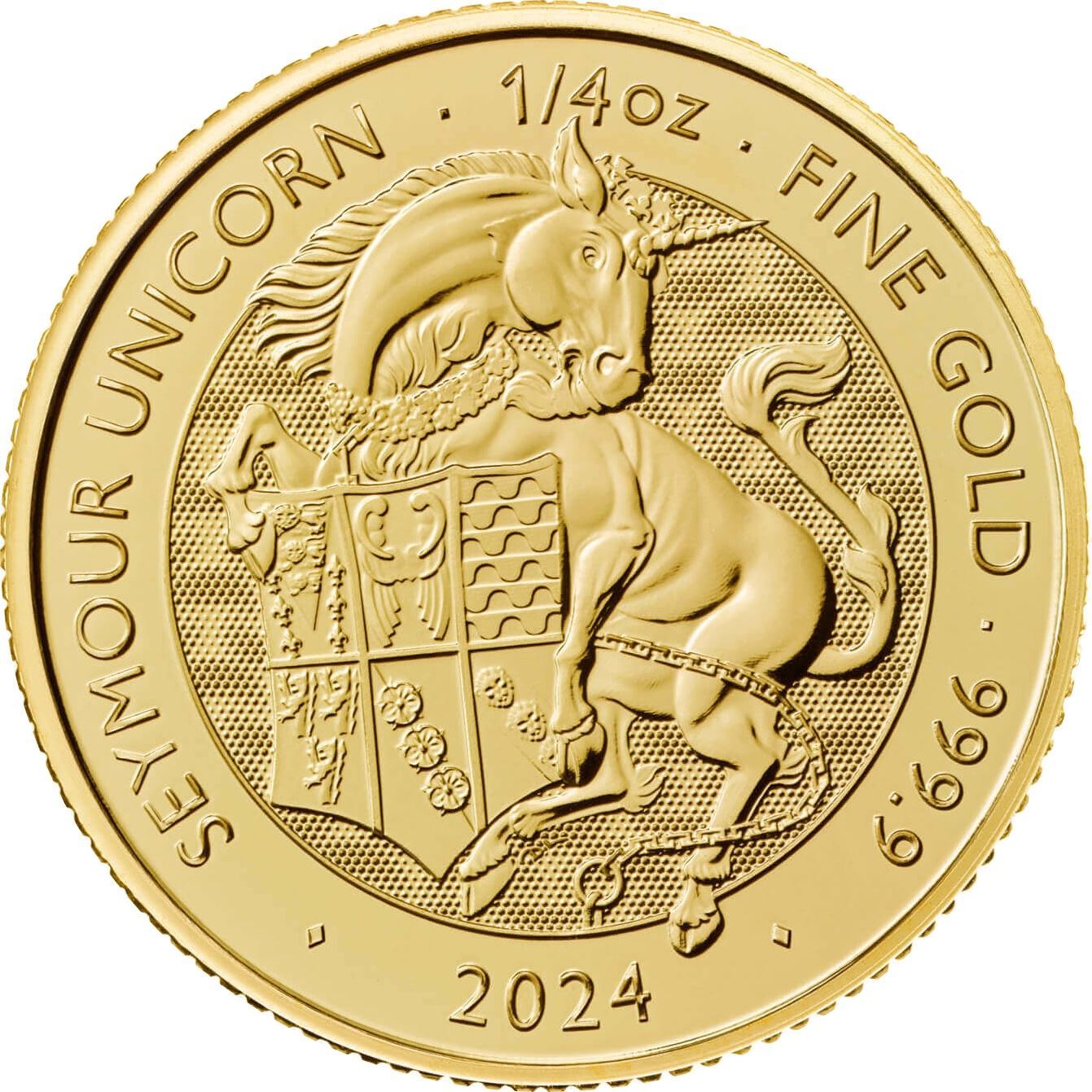 2024 1/4oz UK Tudor Beast 'Seymour Unicorn' Gold Coin