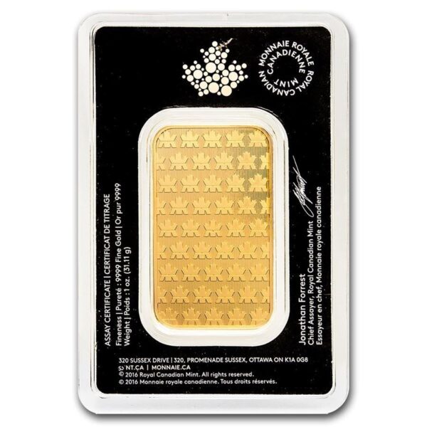 Royal Canadian Mint 1oz Gold Bar - Image 2