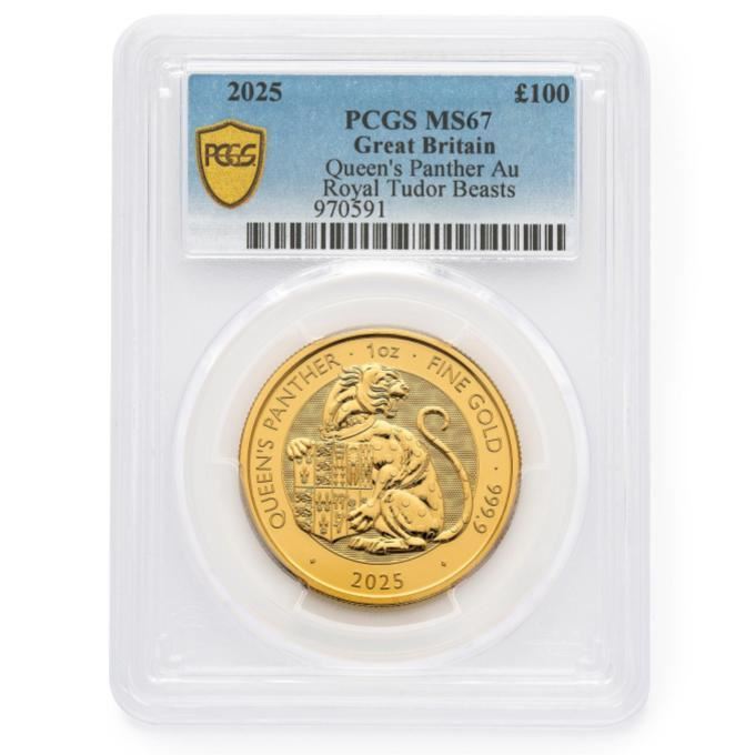 PCGS 2025 1oz Gold Tudor Beast 'Panther' MS67