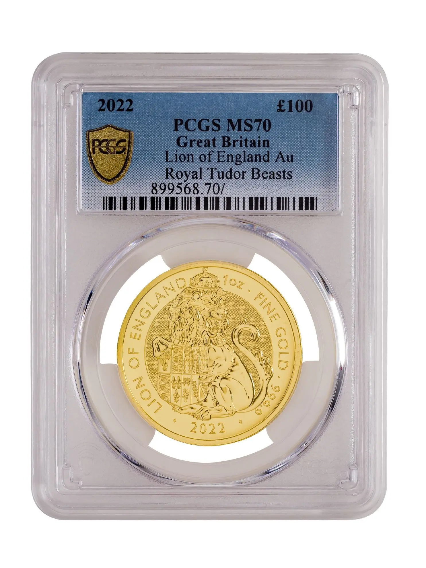 PCGS 2022 1oz Gold Tudor Beast 'Lion' MS69